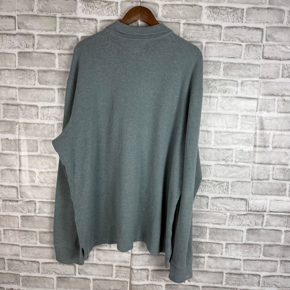 Polo Ralph Lauren Dusty Aqua Blue Leather Pull Quarter Zip Pullover Sweater 2XL - Picture 4 of 7
